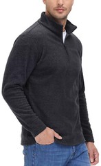 Mens Quarter Zip Sweatshirt Long Sleeve Pullover 1/4 Zip Winter Fleece Lined Top