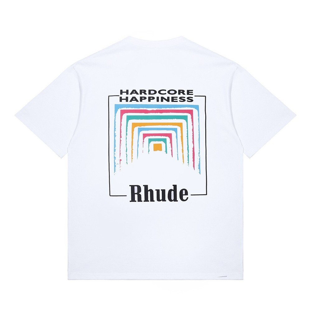 RHUDE NEW Men Women High Quality Leisure Cotton Short Sleeve T-Shirt Polo M-2XL