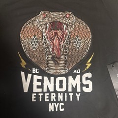 Eternity BC/AD shirt Black 2XL NWOT Faux Snake Skin Sleeves