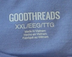 Goodthreads T-Shirt Men XXL 2XL Blue Pocket Crew Neck Short Sleeve Tee