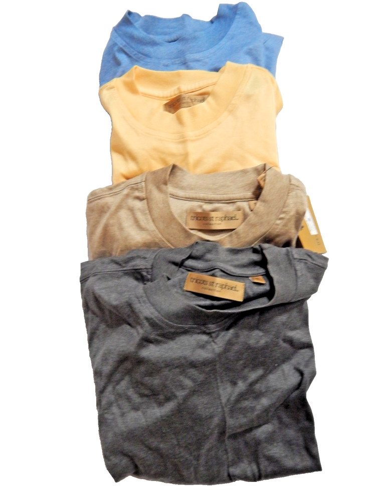 Lot of 4 Tricots St Raphael Mercerized Cotton Crewneck T-Shirts – SMALL – NEW