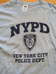 NYPD NEW YORK CITY POLICE DEPT Graphic T-Shirt Gray Adult Large Y2K