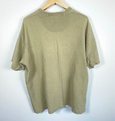Y2K Oversized T-Shirt Men’s XL Green Textured Stripe Pattern Skater Breakwater