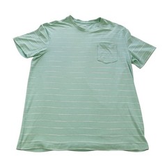 SONOMA Pocket T-Shirt Men L/Green-White Stripes/Cotton-Poly-Spandex Blend