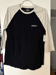 KR3W Premium Black White Colorblock Logo T-Shirt Medium Crew Neck Cotton Jersey