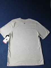 Spyder Men’s Heather Grey T shirt Red/White/Blue Flag Small NWT