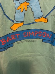 VTG Bart Simpson T Shirt 1990 Original L RARE Light Blue Single Stitch GROSS MAN