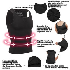 Men Compression Shirts Abdomen Gynecomastia Slimming Body Shaper Vest Tank Tops