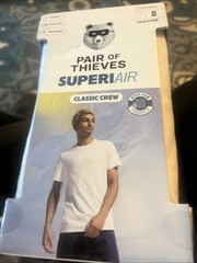 PAIR OF THIEVES Mens Shirt Small White 3-Pack Crew T-Shirt Ultra Soft SUPERIAIR