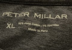 Peter Millar The Successor T-shirt Mens Gray Short Sleeve Cotton Blend XL