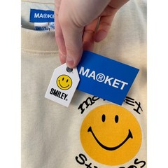 NWT Market Studios Smiley Arc T-Shirt Mens XXL Ecru Cream Short Sleeve #2206