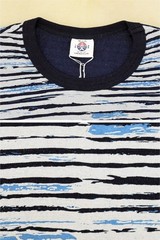 Samurai Jeans SJIT26-101 Indigo Stripe T-Shirt Crew Neck Size L XL XXL XXXL