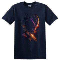 Thanos T Shirt Cosmic Villain Portrait Graphic Tee w Strong Glowing Art
