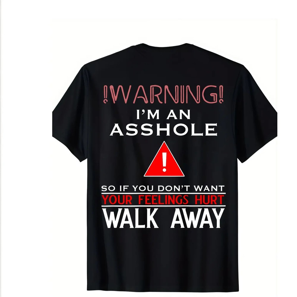 Anti Social Shirt Warning I’m An Adult Humor, Single Side Back Print Tee