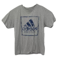 Adidas Mens Size L Large T-Shirt The Go-to Tee Gray Camo Logo Short Sleeves