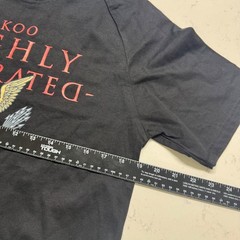 AKOO Highly Decorated T-Shirt Mens Medium Black Eagle Graphic Scoop Hem NWT