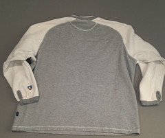 Kuhl Henley Shirt Mens L Gray Konflict Waffle Knit Thumb Hole Outdoor Base Layer