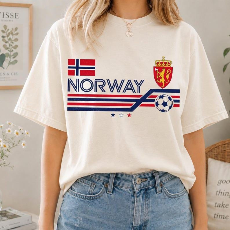Vintage 90s Norway Soccer Shirt, Norway Football Home Tee