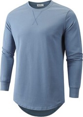 Mens 100% Cotton Pre-Shrunk Longline Crewneck T-Shirt Hip Hop Urban Style S-4XL