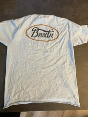 Brixton Men’s White Solid Knit Cotton Crew Neck Short Sleeve Logo T-Shirt M
