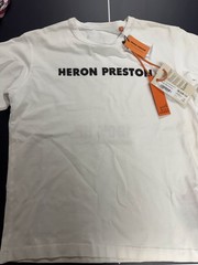Heron Preston Logo T-Shirt White Black Graphic Tee Size M New With Tags NWT