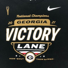 Nike Georgia Bulldogs 2021 National Champions Victory Lane Black T-Shirt Small