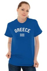 Greece Country Flag National Pride Greek Gift Adult Short Sleeve Crewneck Tee