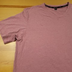 PUBLIC REC Mens V Neck T Shirt Short Sleeve Heathered Mauve Pink Pima Cotton M