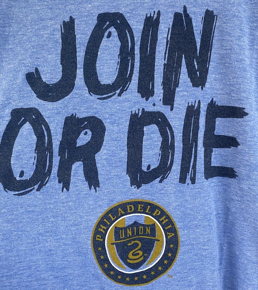 Homage Philadelphia Union Mens Shirt XL Blue Cotton Blend MLS Join or Die