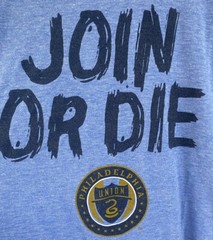 Homage Philadelphia Union Mens Shirt XL Blue Cotton Blend MLS Join or Die