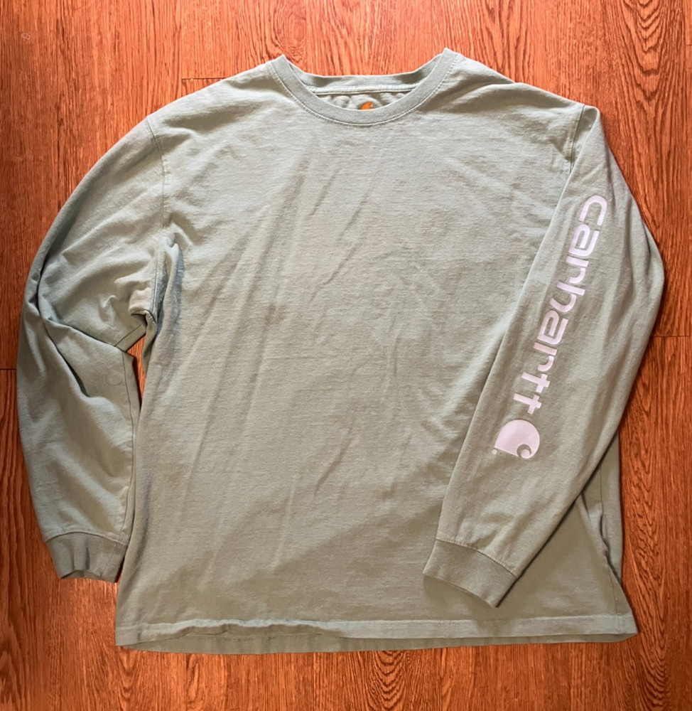 Carhartt K231 Long Sleeve Graphic T-Shirt Botanic Green Men’s Large Original Fit