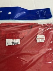 Vtg Fruit of The Loom T Shirt Men’s L Bloopers Irregular Red Pocket Tee 1980s
