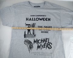 John Carpenter’s Halloween Michael Myers He Came Home Men’s L T-Shirt Gray Short