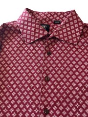 Stacy Adams Red Geometric Print Button-Up Shirt Men’s Pre-Owned