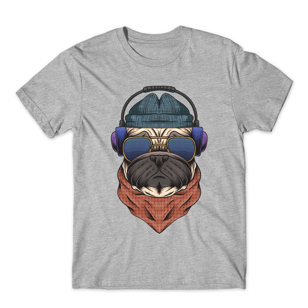 Pug Dog With Hot Glasses And Headphone Dj Dog Funny T-Shirt #2