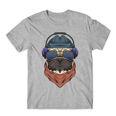 Pug Dog With Hot Glasses And Headphone Dj Dog Funny T-Shirt #2