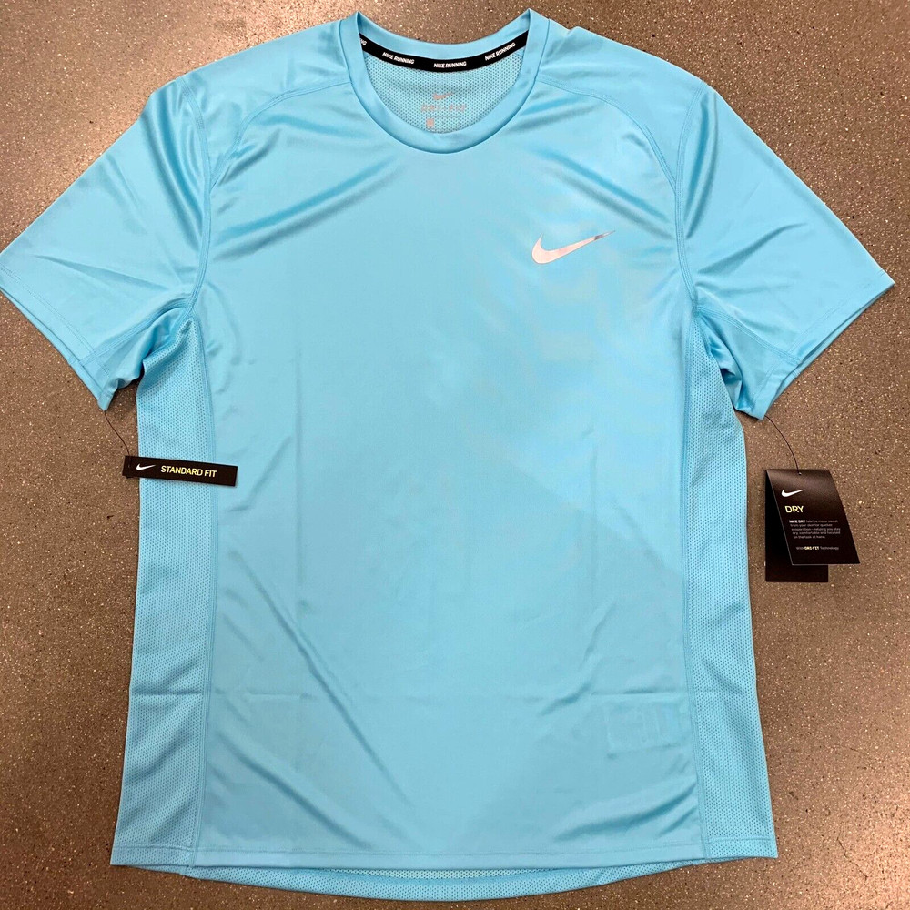 Nike Men Dri-FIT Miller Mesh Top Tee Shirt Polyester AT3951-496 Blue NWT Size L