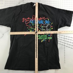 Vintage US Olympic Festival Shirt Mens XL Black Fruit Loom Twin Cities 1990