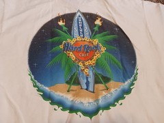 Vintage Hard Rock Cafe Honolulu Heavy Tee T Shirt Size L White Surfboard 90s