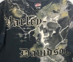 Harley Davidson T-shirt Mens XL Las Vegas Nevada Black Lightning Storm Skull