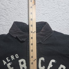 Aeropostale Aero Mercer St Motors 2 Button Black Shirt Y2K Preppy Faded Small