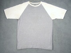IBS Tee Shirt Adult Size 2XL Gray White Baseball Sports Casual Cotton Blend Mens