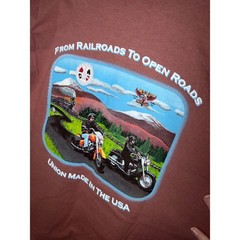 Bayside Heavyweight Union Made USA Graphic T Shirt Large Motorcycles Open Roads