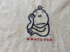 MENS USED VINTAGE 90S SINGLE STITCH WHATEVER NOVELTY SHIRT GRAY SIZE LARGE