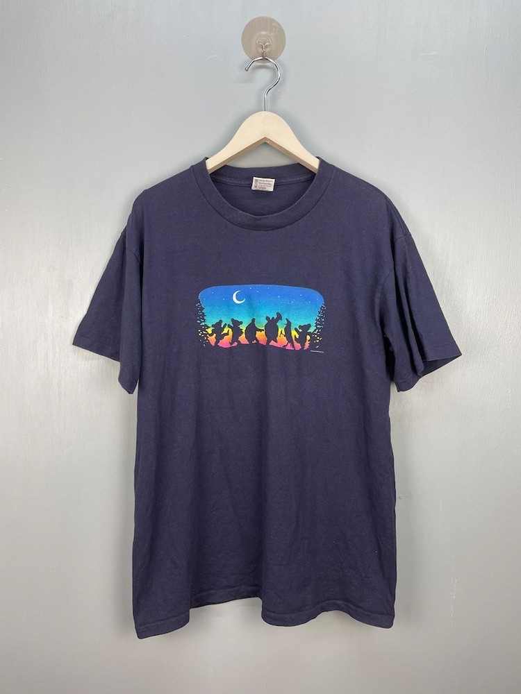 Vtg 90s Grateful Dead band t shirt reprinted navy color tee QT1284