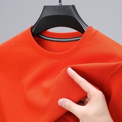 Summer High-End New Mulberry Silk Round Neck T-shirt Men’s Thin Pure Color Silk