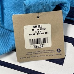 Champion T-shirt Men Small Blue Colorblock Asymmetric Hem Heritage Shift Pocket