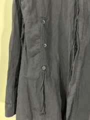 First Aid To The Injured Avantgarde Black Linen Button Up Wrap Shirt Sz 3 Med
