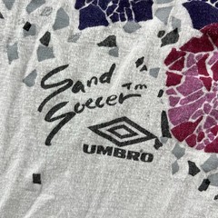 Vintage 90s Umbro Sand Soccer Shirt Mens Large White Single Stitch Distressed