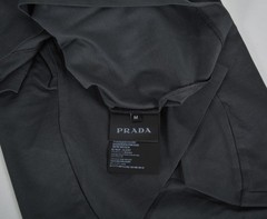 Prada Triangle Logo Terry T-Shirt Anthracite Gray Size Medium